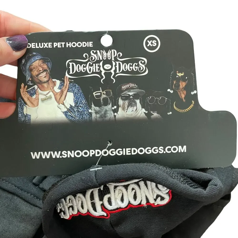 Snoop Doggie Doggs Deluxe Pet Hoodie Off The Chain XS New X-Small Black Gold